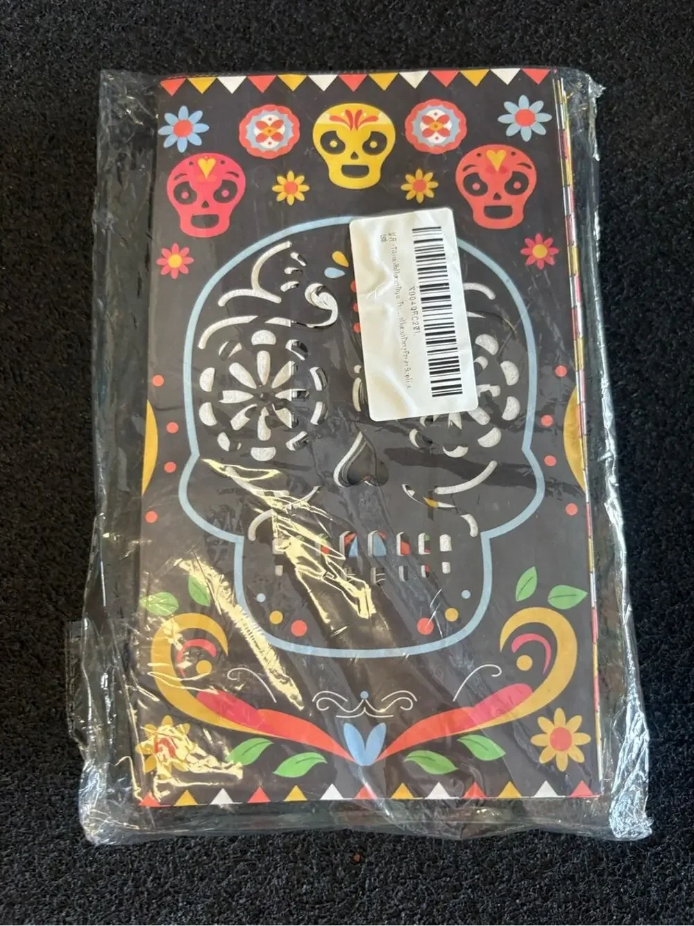 Day of the Dead Sugar Skull Party Napkins - Black